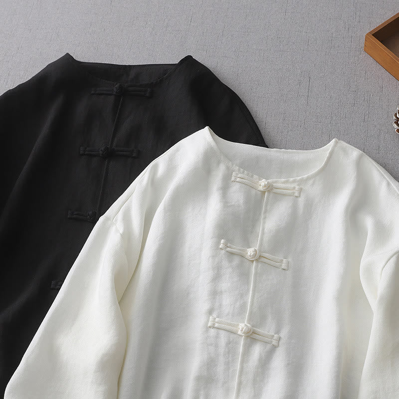 Solid Color Button Long Sleeve Women's Shirt
