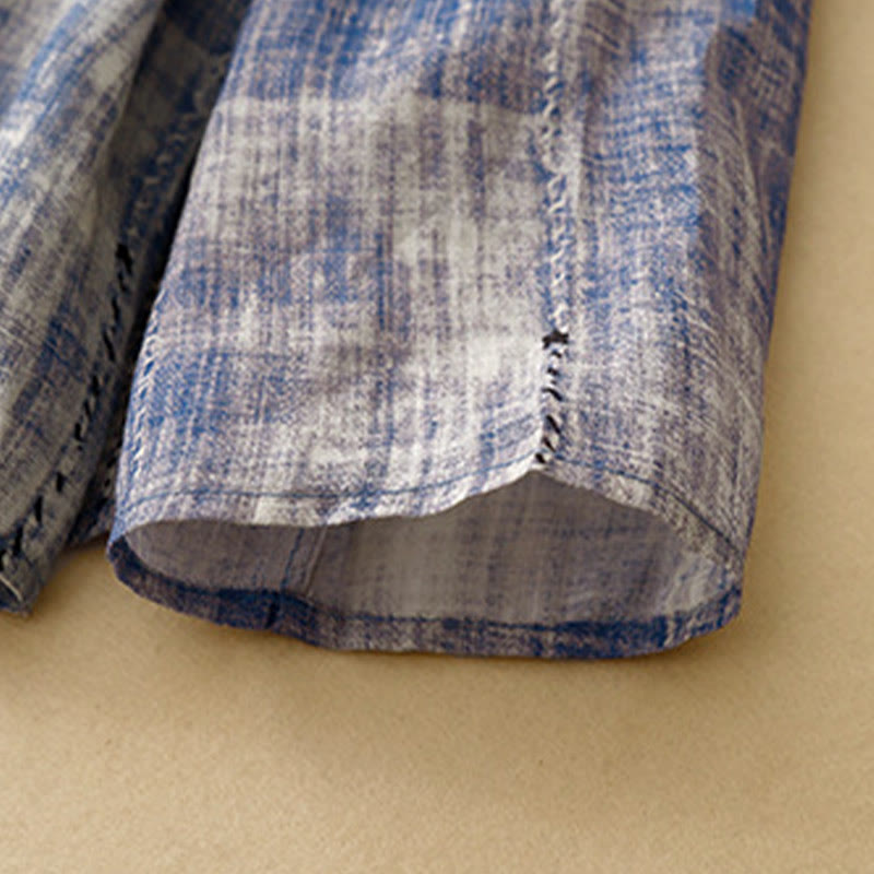 Tie-Dye Button Long Sleeve Cotton Shirt