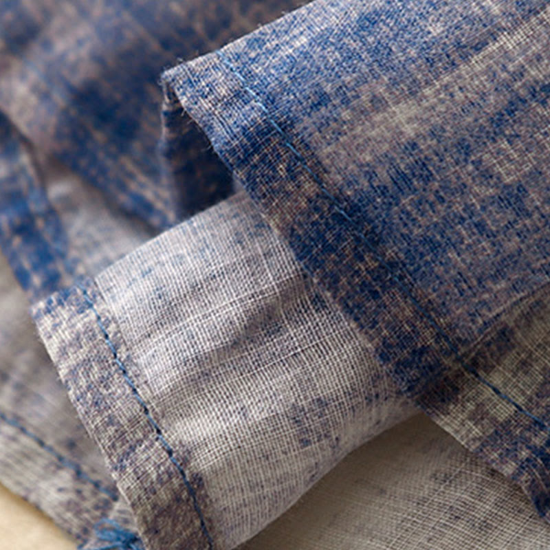 Tie-Dye Button Long Sleeve Cotton Shirt