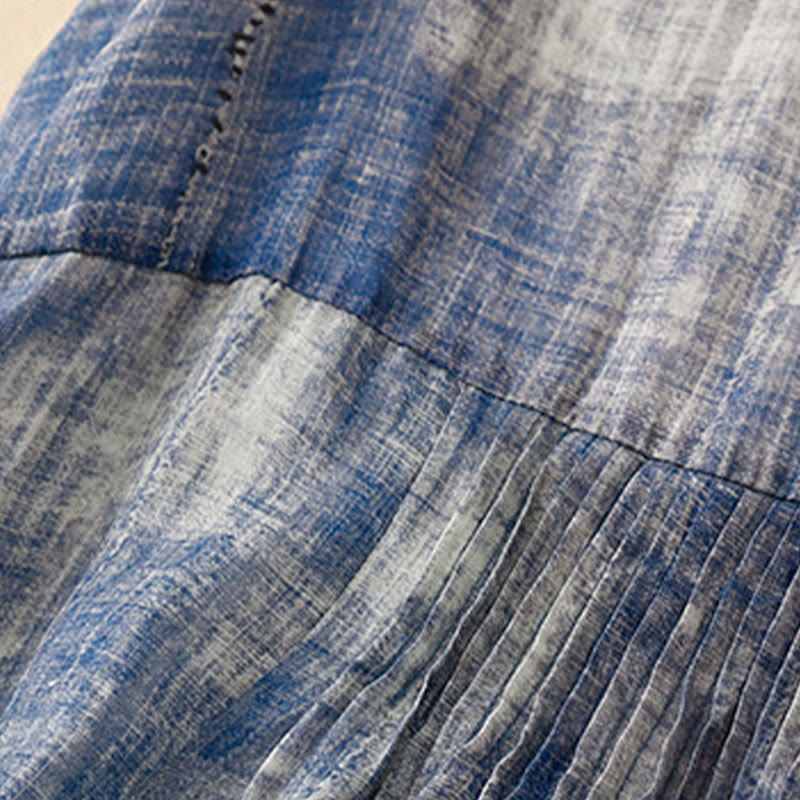 Tie-Dye Button Long Sleeve Cotton Shirt