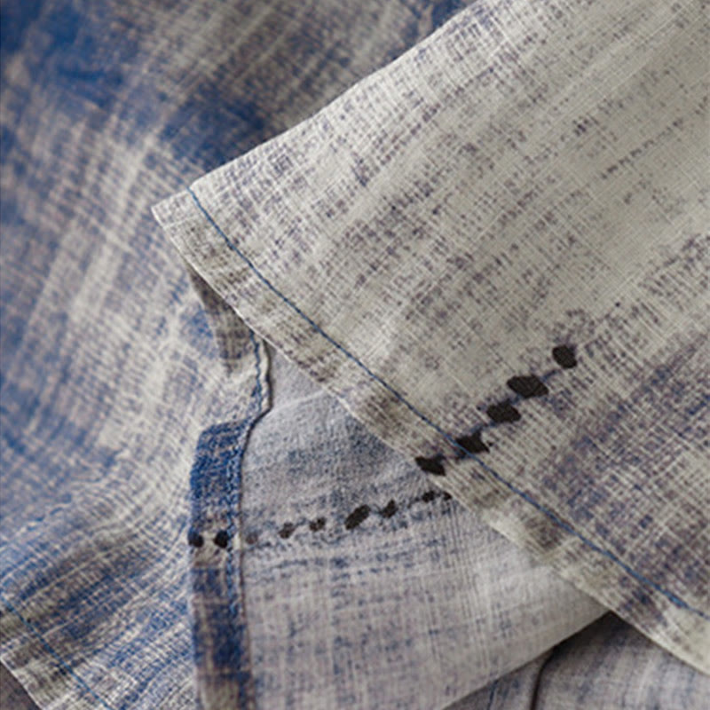 Tie-Dye Button Long Sleeve Cotton Shirt