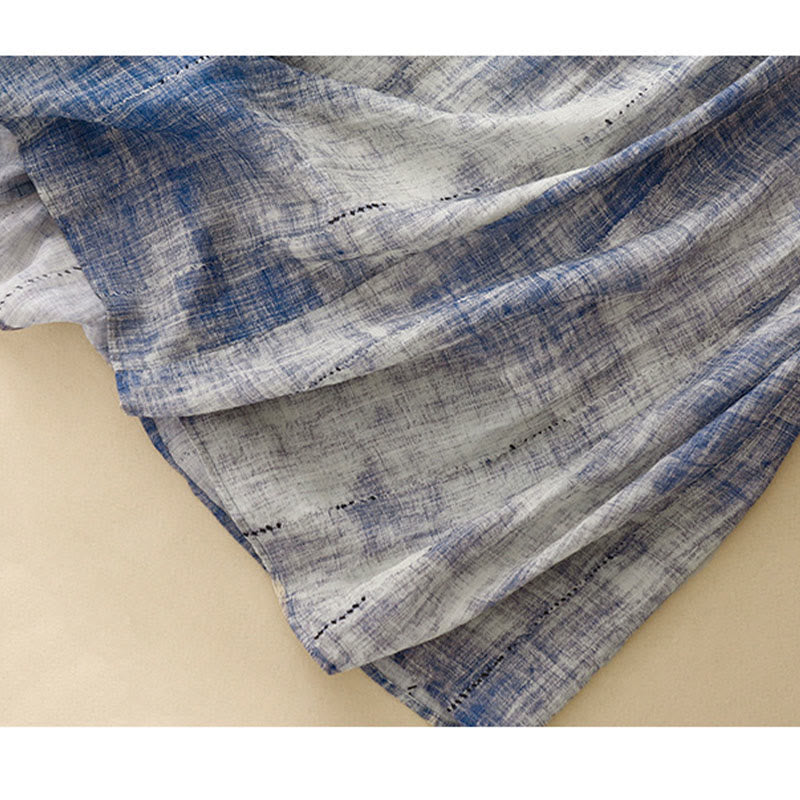 Tie-Dye Button Long Sleeve Cotton Shirt