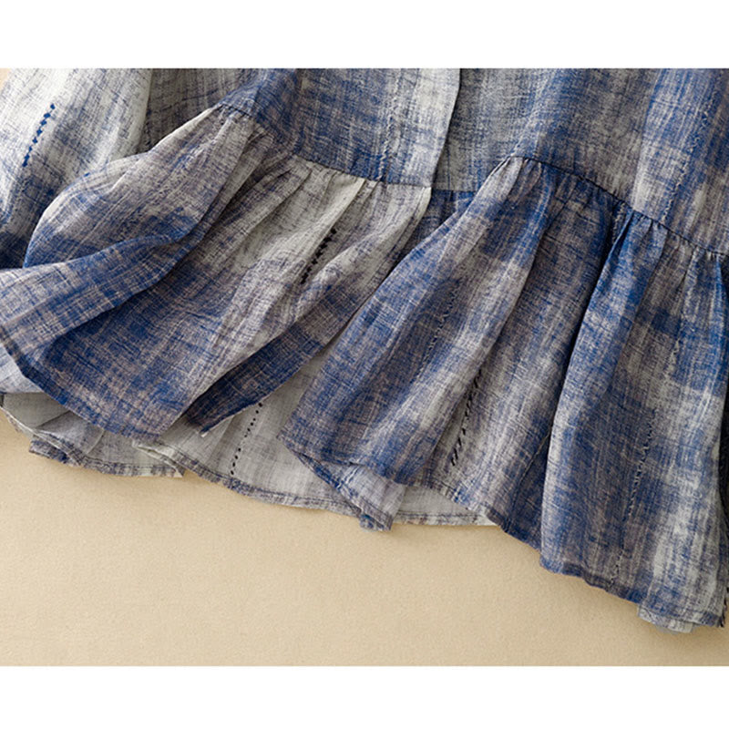 Tie-Dye Button Long Sleeve Cotton Shirt