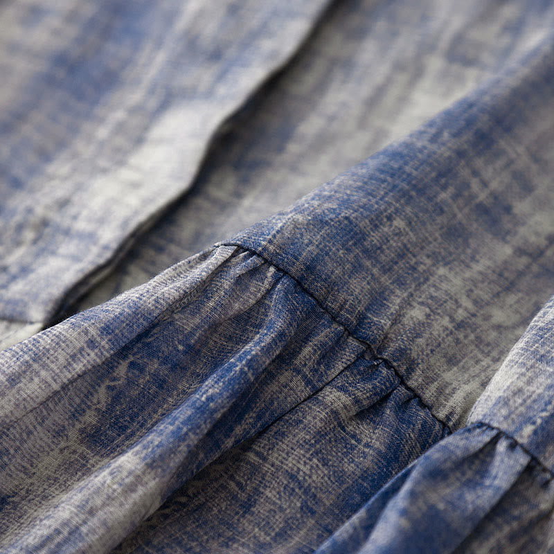 Tie-Dye Button Long Sleeve Cotton Shirt