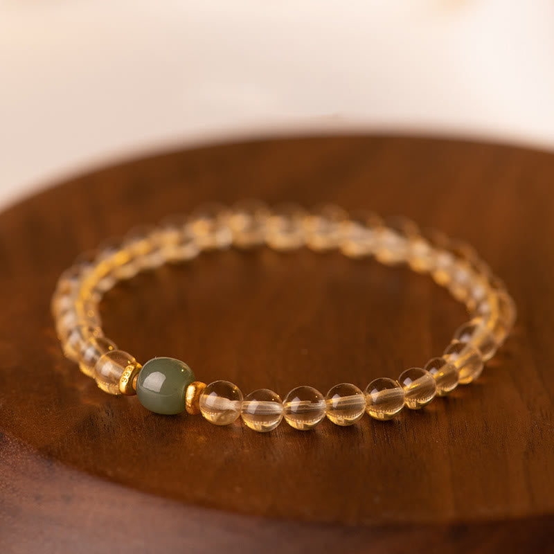 Small Citrine Jade Beads Prosperity Bracelet