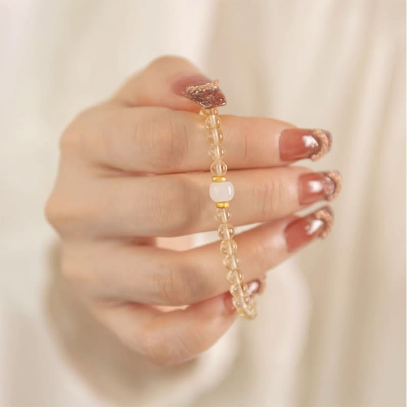 Small Citrine Jade Beads Prosperity Bracelet