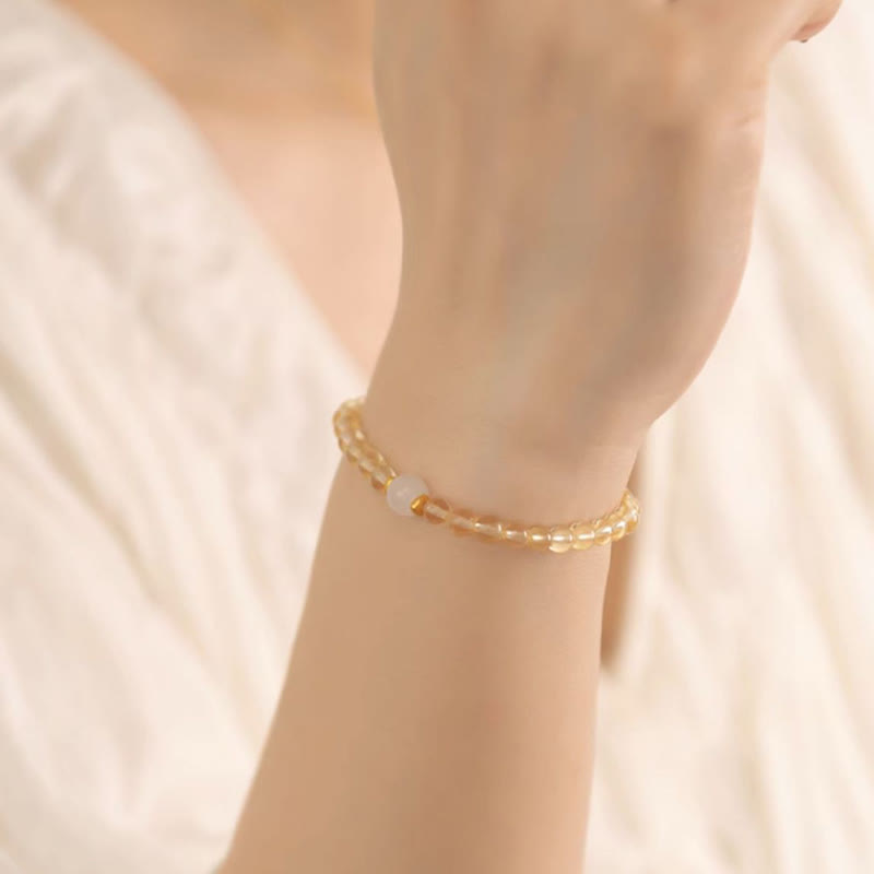 Small Citrine Jade Beads Prosperity Bracelet