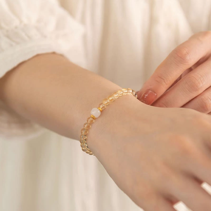Small Citrine Jade Beads Prosperity Bracelet