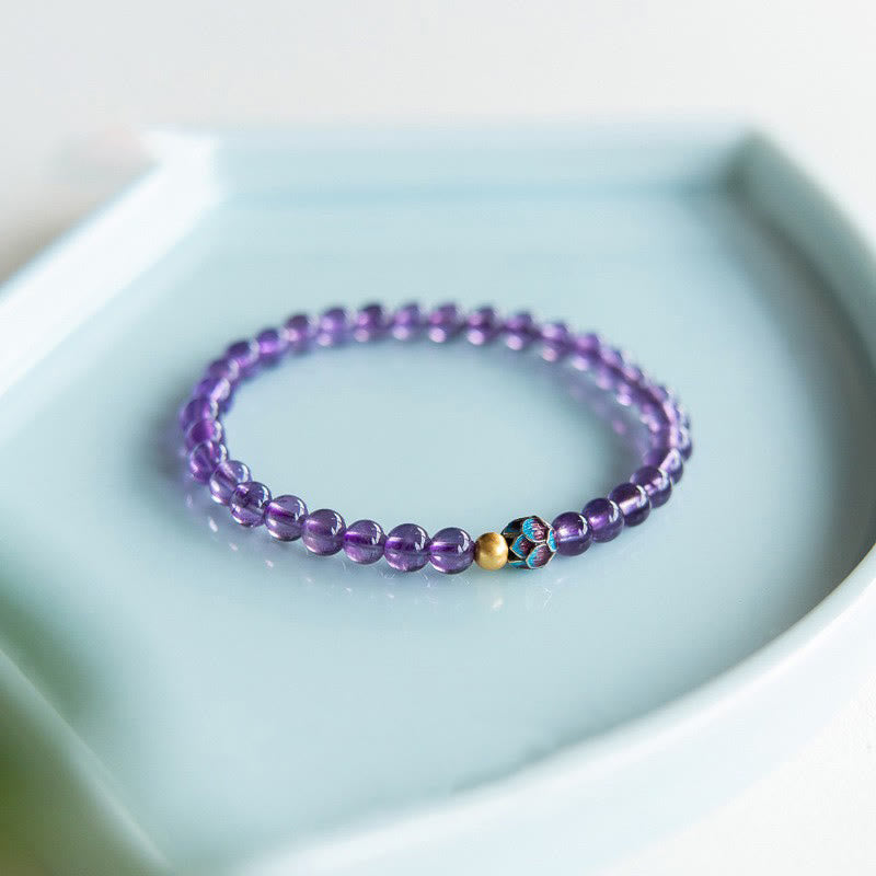Natural Amethyst Lotus Spiritual Awareness Bracelet