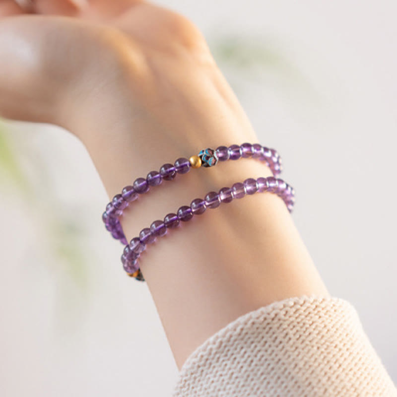 Natural Amethyst Lotus Spiritual Awareness Bracelet