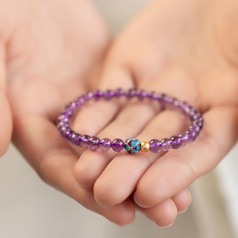 Natural Amethyst Lotus Spiritual Awareness Bracelet