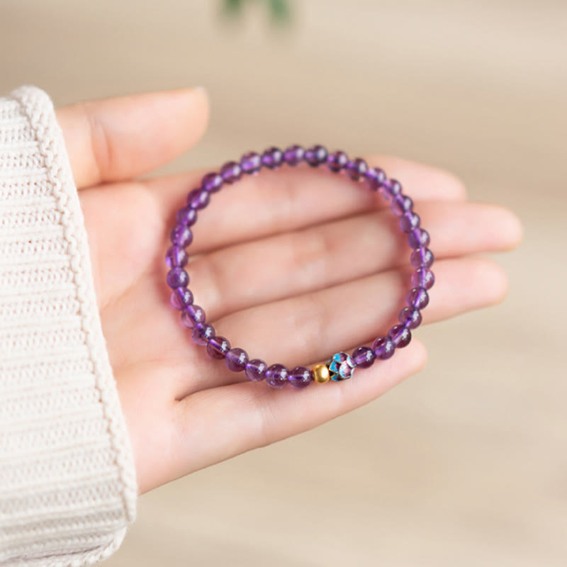 Natural Amethyst Lotus Spiritual Awareness Bracelet