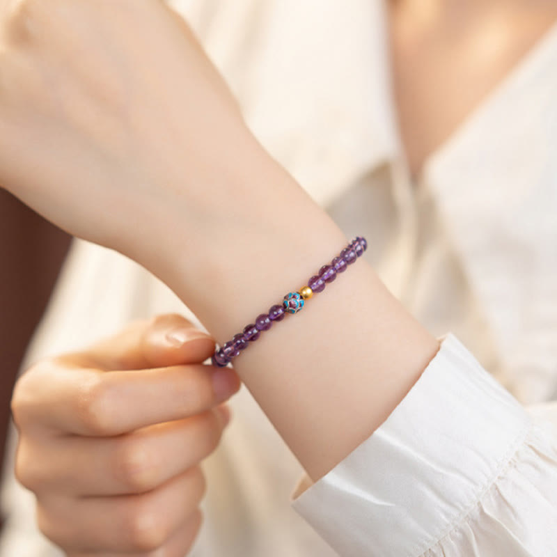 Natural Amethyst Lotus Spiritual Awareness Bracelet