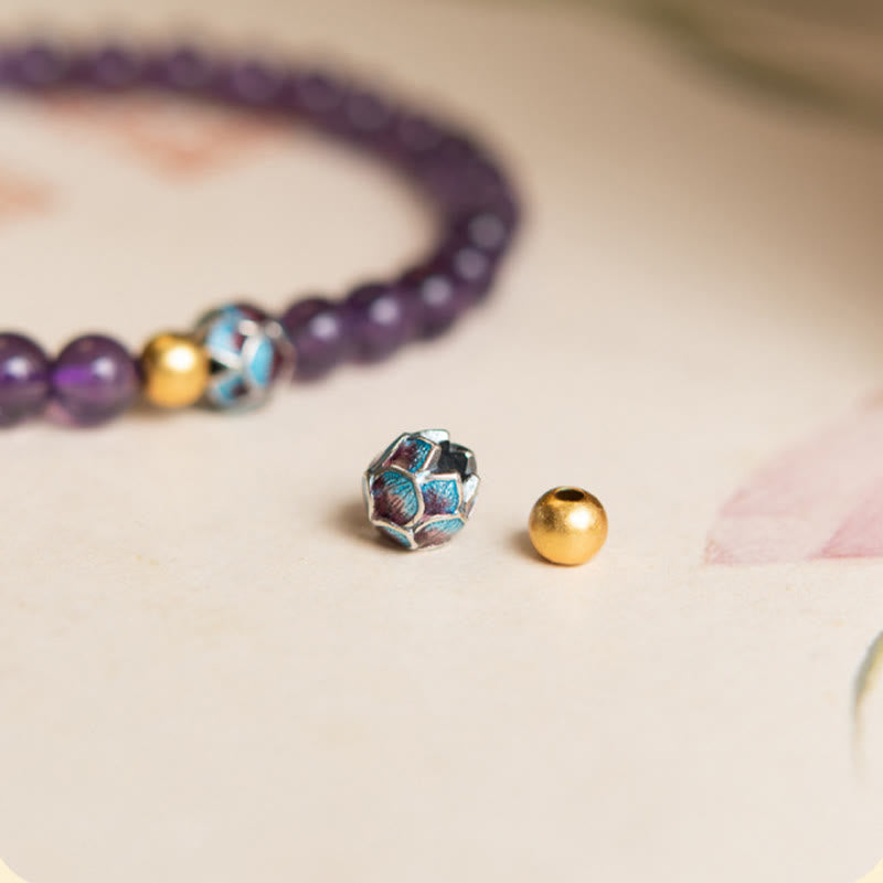 Natural Amethyst Lotus Spiritual Awareness Bracelet