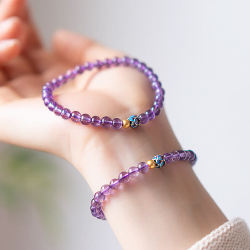 Natural Amethyst Lotus Spiritual Awareness Bracelet