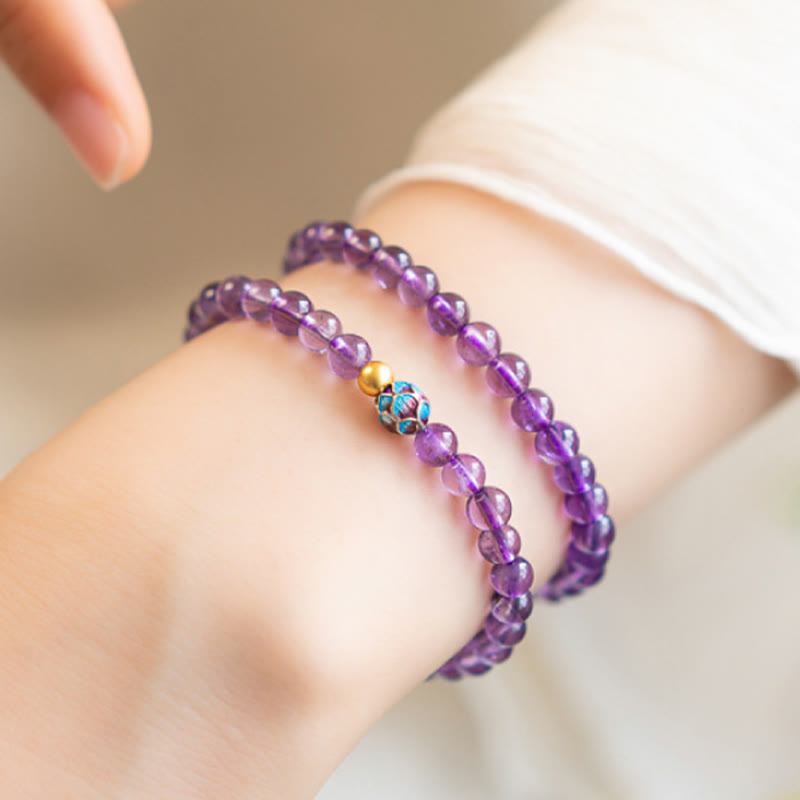 Natural Amethyst Lotus Spiritual Awareness Bracelet