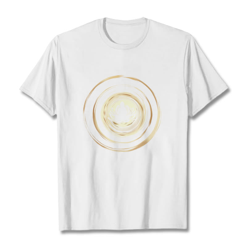 Soft Cotton Crew Neck Lotus Buddha Meditation Tee