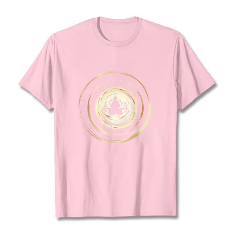 Soft Cotton Crew Neck Lotus Buddha Meditation Tee