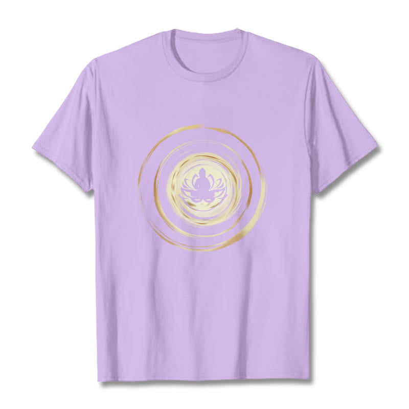 Soft Cotton Crew Neck Lotus Buddha Meditation Tee