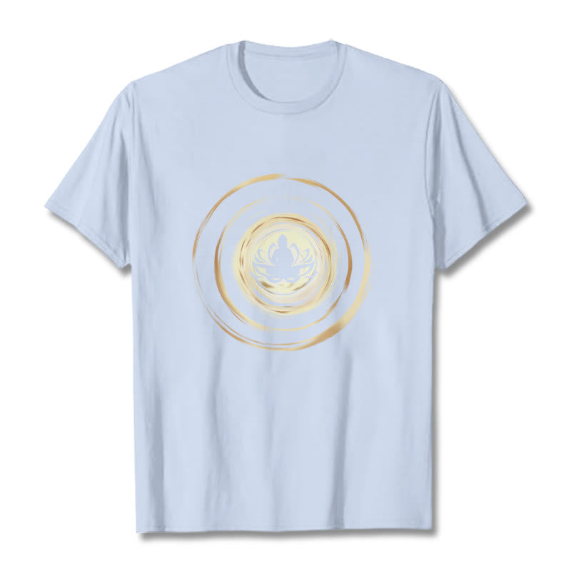 Soft Cotton Crew Neck Lotus Buddha Meditation Tee