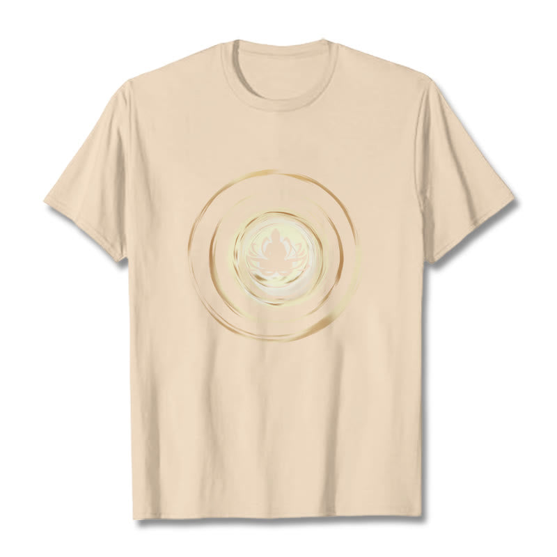 Soft Cotton Crew Neck Lotus Buddha Meditation Tee