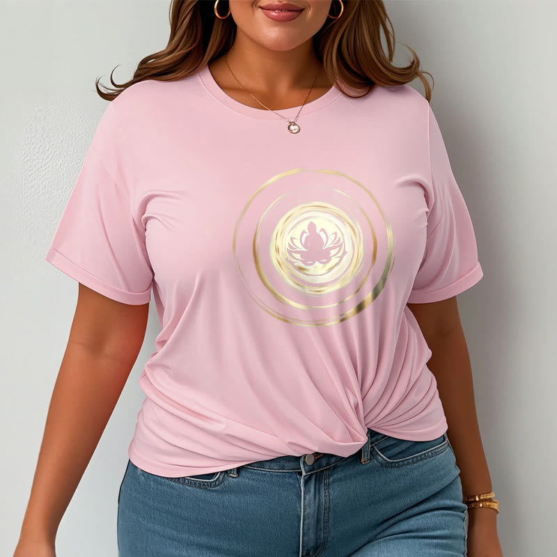 Soft Cotton Crew Neck Lotus Buddha Meditation Tee