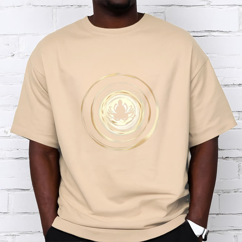 Soft Cotton Crew Neck Lotus Buddha Meditation Tee