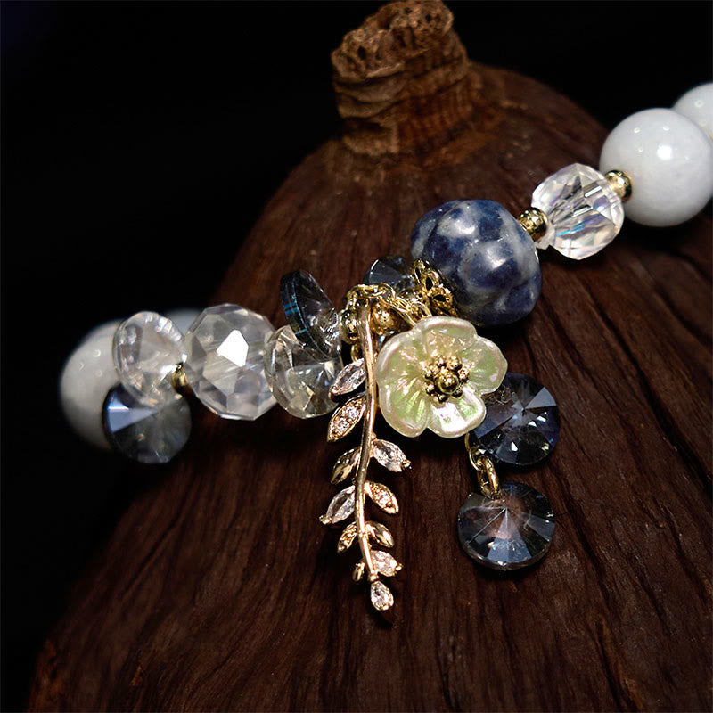 "Sending You Peace and Grace" Blue Crystal Flower Bracelet Includes Gift Message Card