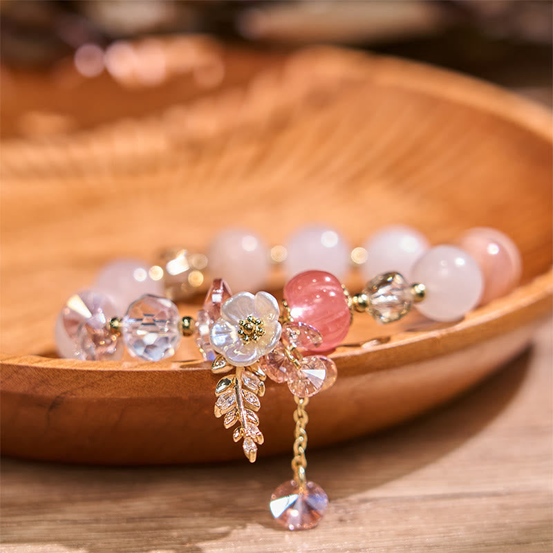 Natural Crystal & Gemstone Healing Bracelet - Amethyst, Sunstone & Aventurine