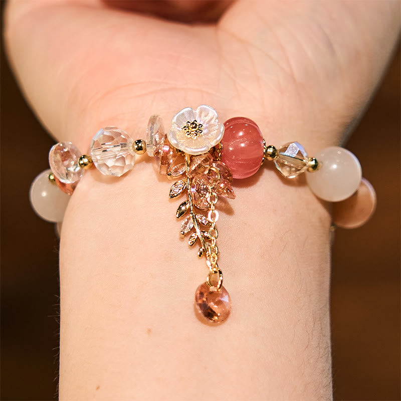 Natural Crystal & Gemstone Healing Bracelet - Amethyst, Sunstone & Aventurine