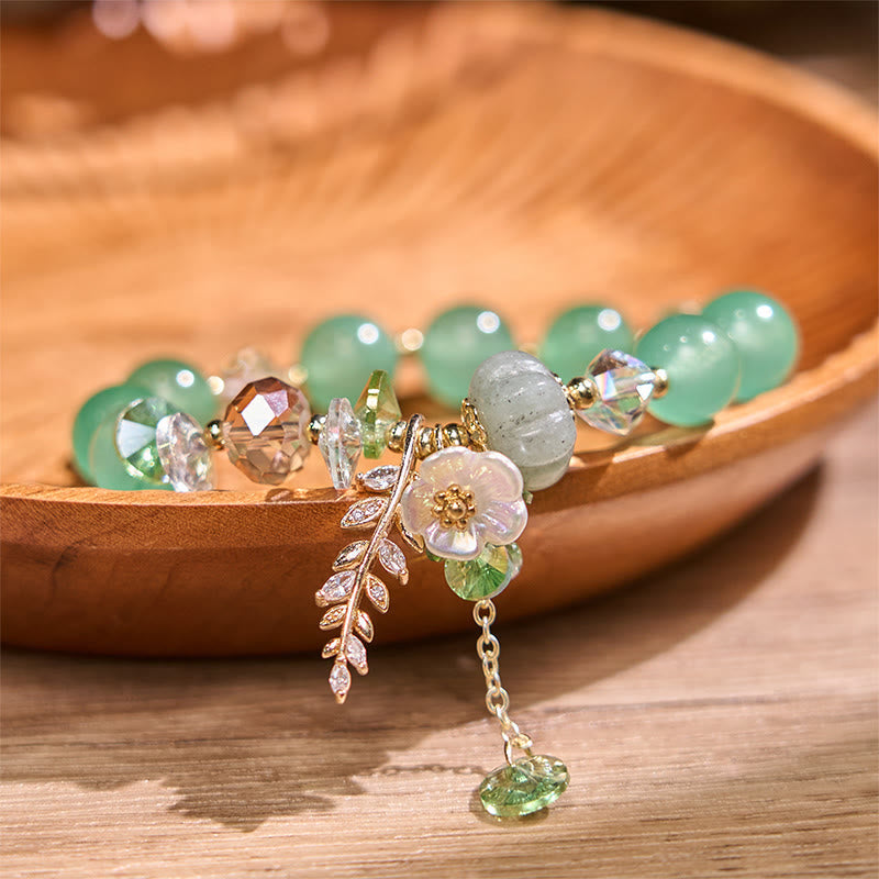 Natural Crystal & Gemstone Healing Bracelet - Amethyst, Sunstone & Aventurine