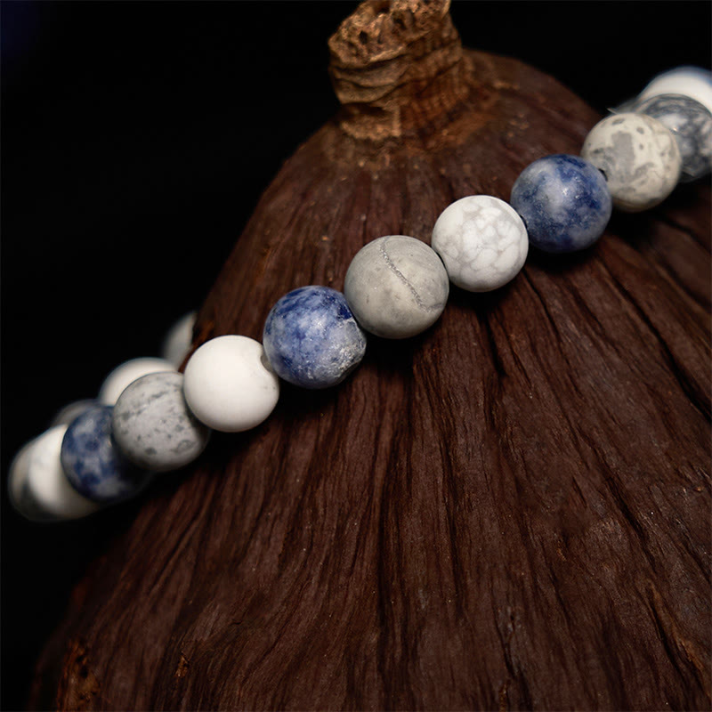 White Turquoise Picasso Jasper Blue Spot Jasper Relaxation Bracelet