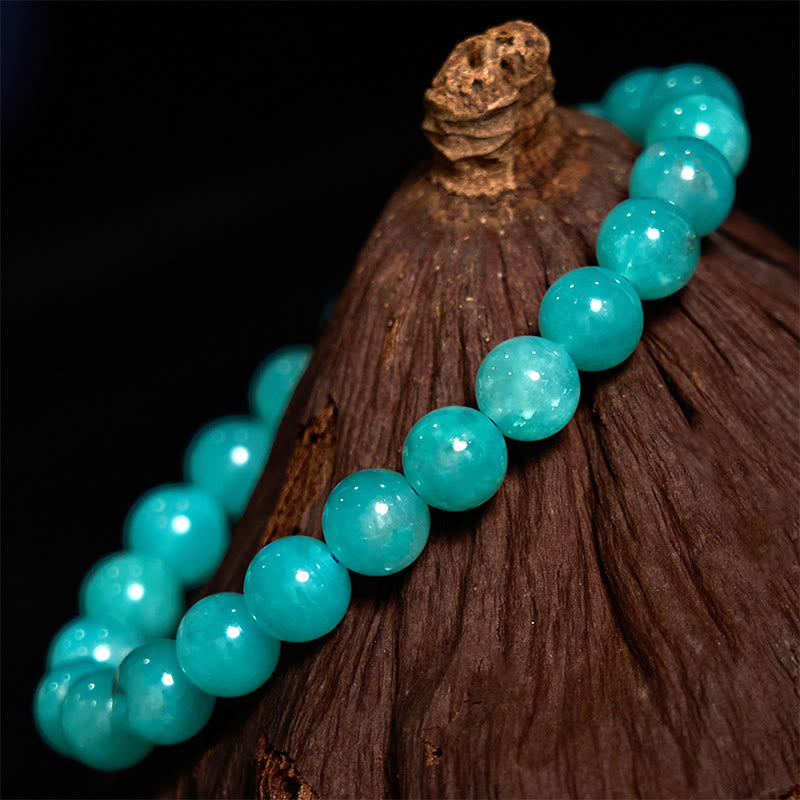 Natural Amazonite Beaded Energy Anchor Bracelet