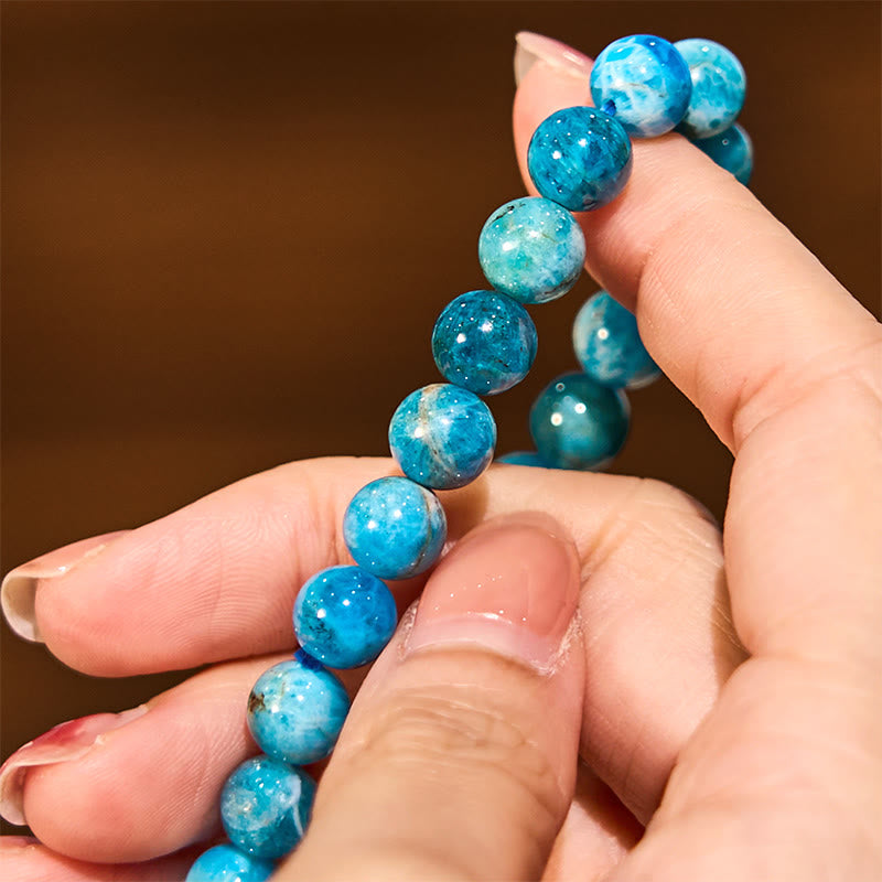 Natural Polished Apatite Gemstone Energy Anchor Bracelet