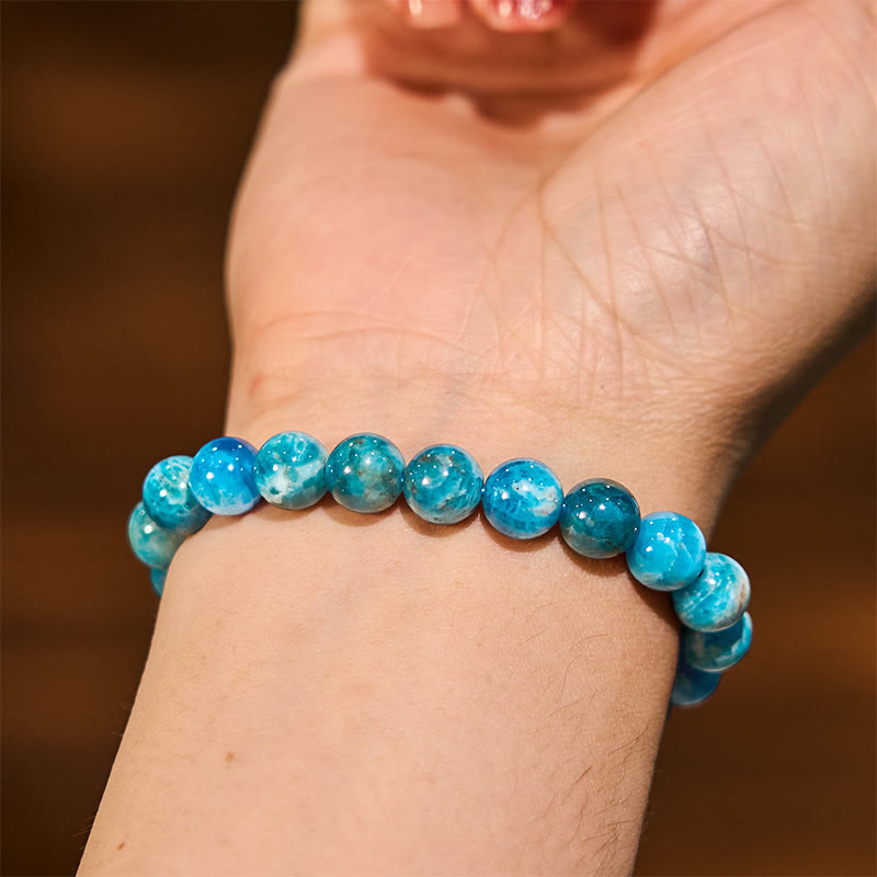 Natural Polished Apatite Gemstone Energy Anchor Bracelet