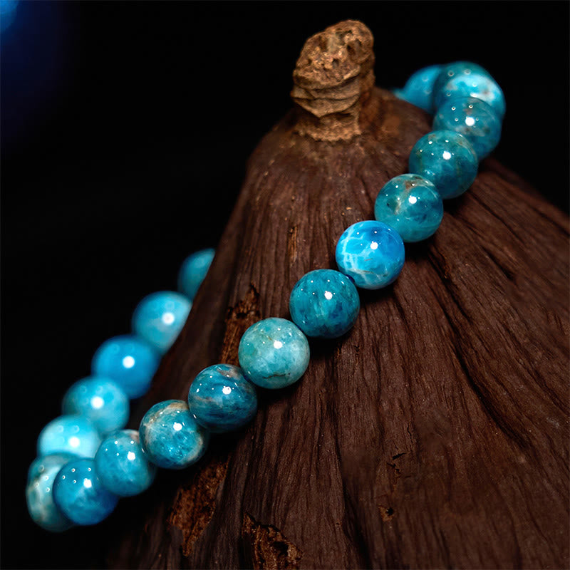 Natural Polished Apatite Gemstone Energy Anchor Bracelet