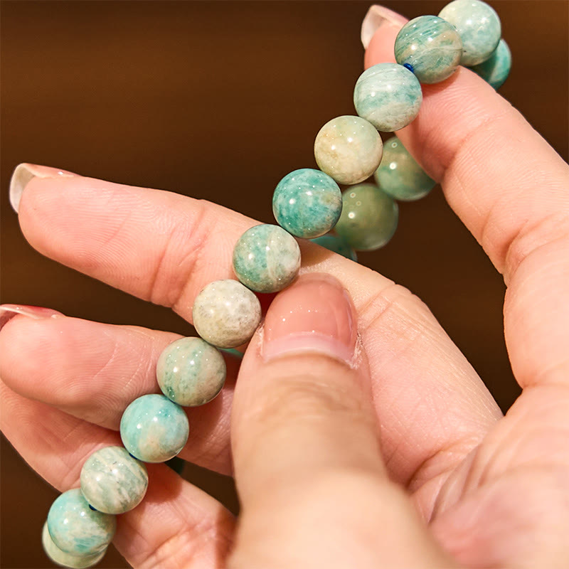 Natural Amazonite Beaded Harmony Bracelet for Emotional Balance