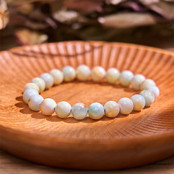Natural Blue Hemimorphite Round Bead Stretch Bracelet