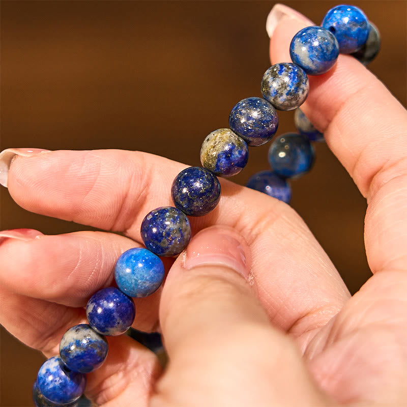 Natural Lapis Lazuli Beaded Energy Anchor Bracelet for Inner Balance