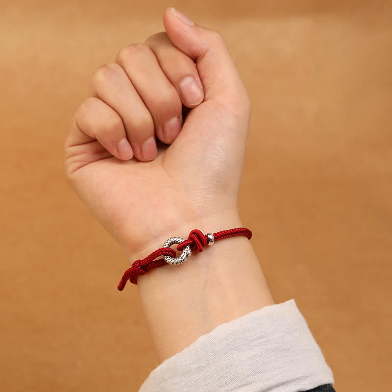 999 Sterling Silver Year Of The Dragon Peace Buckle Luck Bracelet