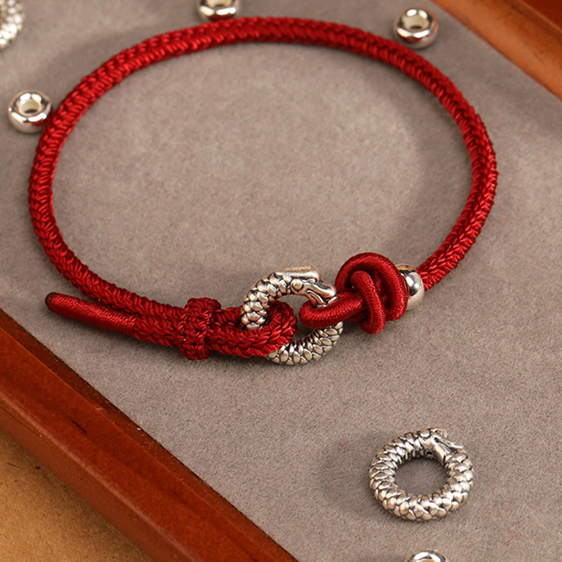 999 Sterling Silver Year Of The Dragon Peace Buckle Luck Bracelet