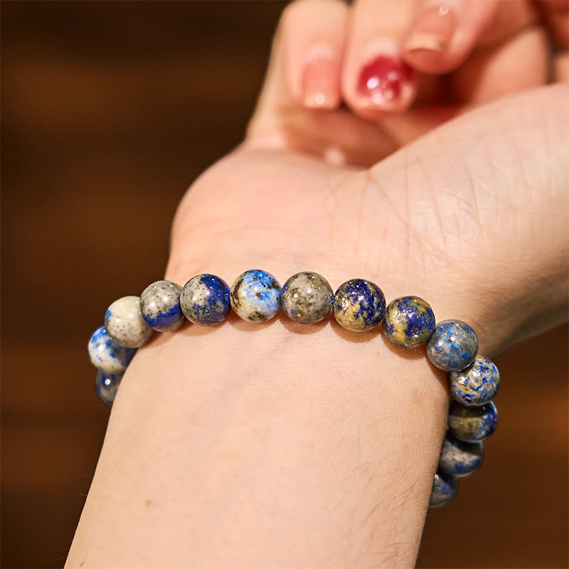Natural Lapis Lazuli Polished Gemstone Self-Care Bracelet