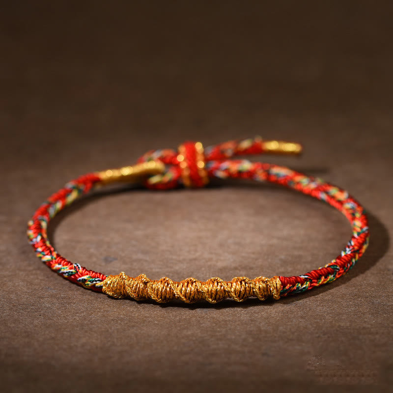 Handcrafted Braided Red String Chinese Zodiac Natal Buddha Cord Bracelet