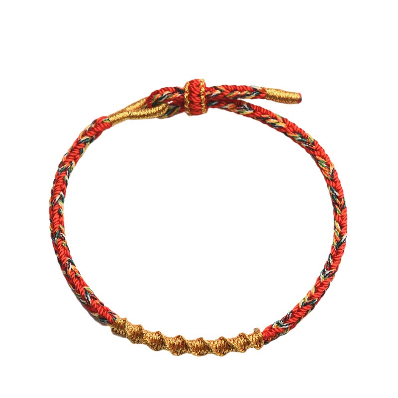 Handcrafted Braided Red String Chinese Zodiac Natal Buddha Cord Bracelet