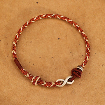 Handmade 999 Sterling Silver Endless Knot Infinity Red Rope Bracelet