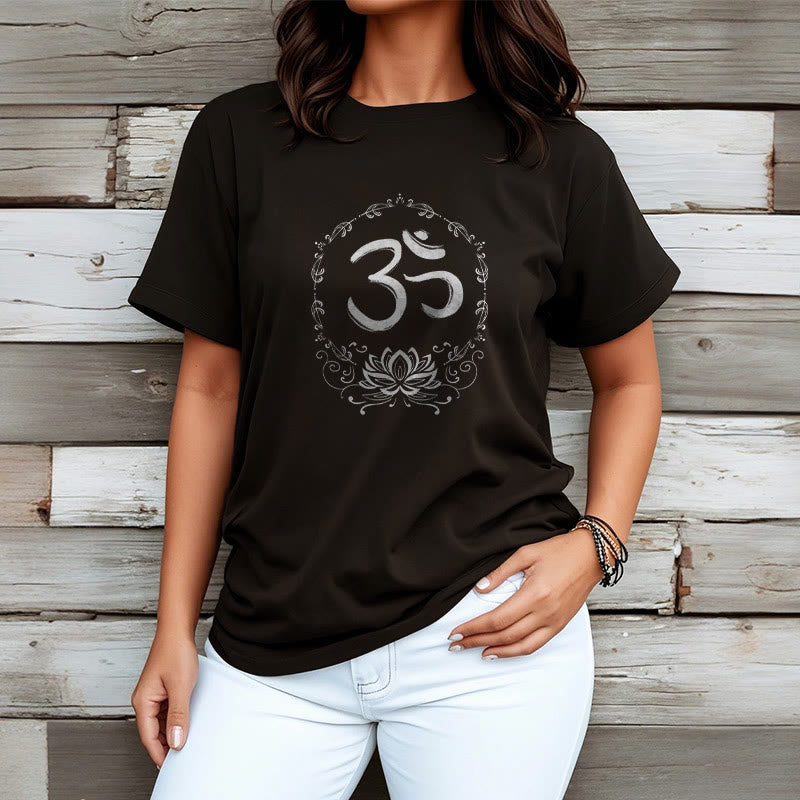 OM Lotus Sketch Cotton Tee T-shirt