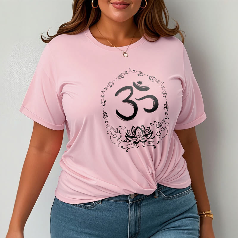 OM Lotus Sketch Cotton Tee T-shirt