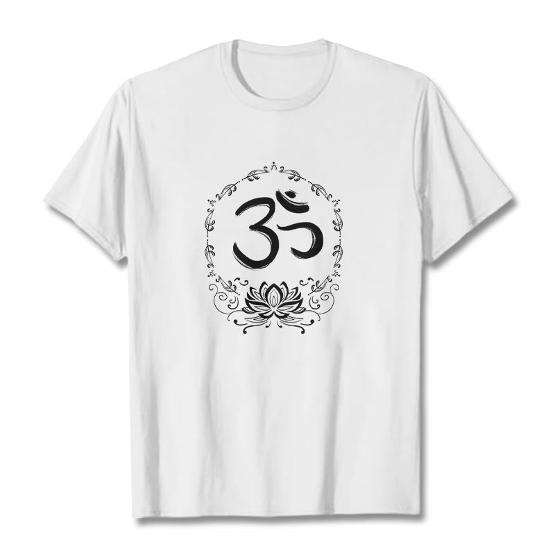OM Lotus Sketch Cotton Tee T-shirt
