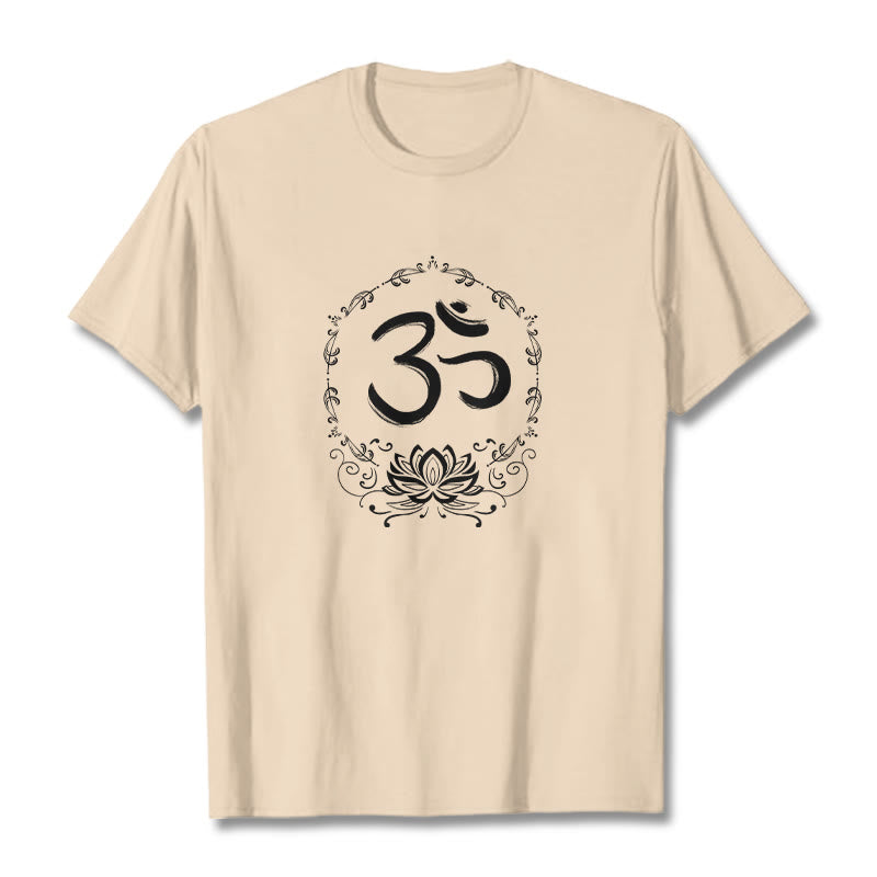 OM Lotus Sketch Cotton Tee T-shirt