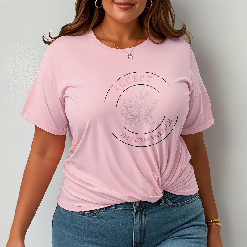 Lotus Accept Impermanence Cotton Tee T-shirt
